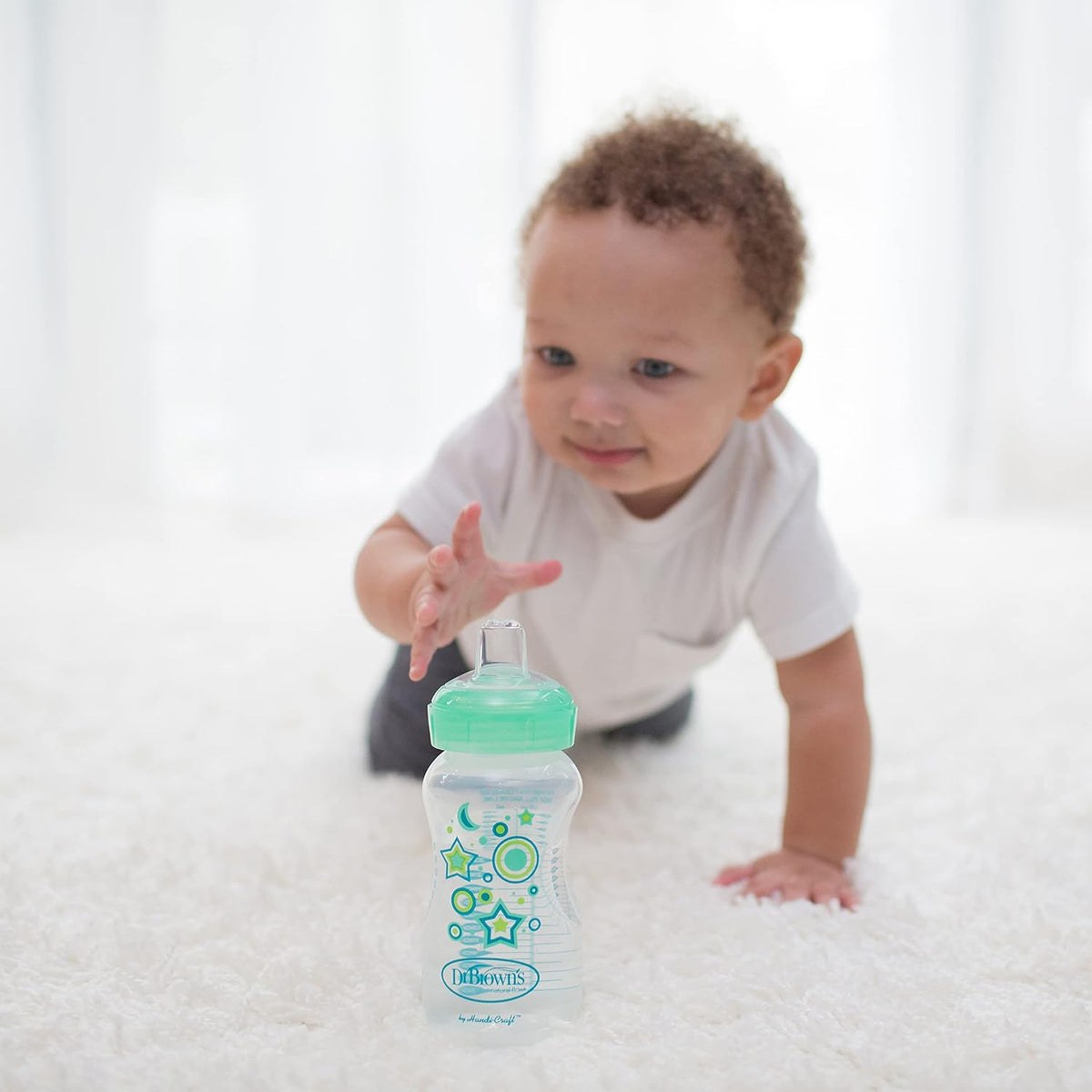 Dr. Brown's Options+ Anti-Colic Wide Bottle to Sippy Starter Kit, 9oz/270ml | 6M+
