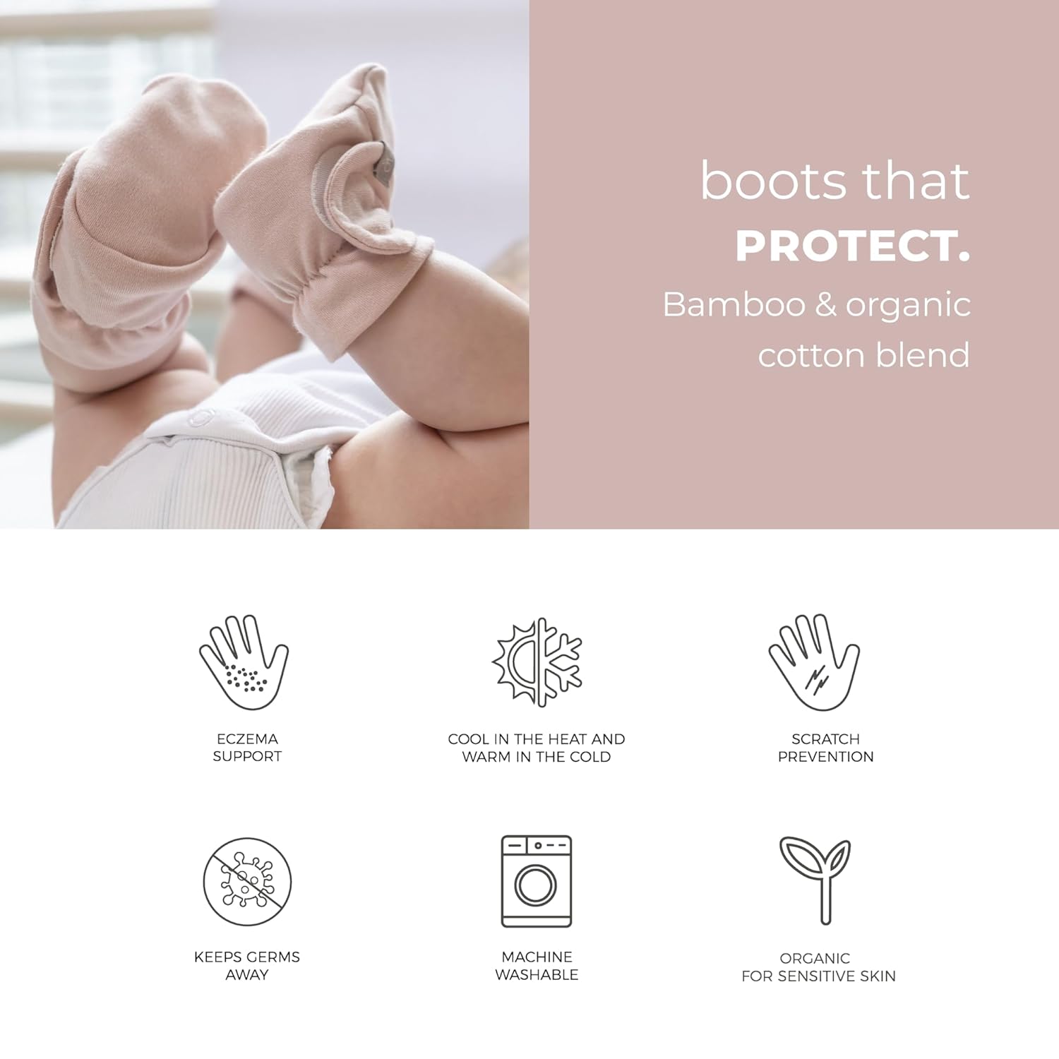 Goumi Bamboo & Organic Cotton Stay On Booties, 2pk (5 Designs, 2 Sizes) - Pupsik Singapore