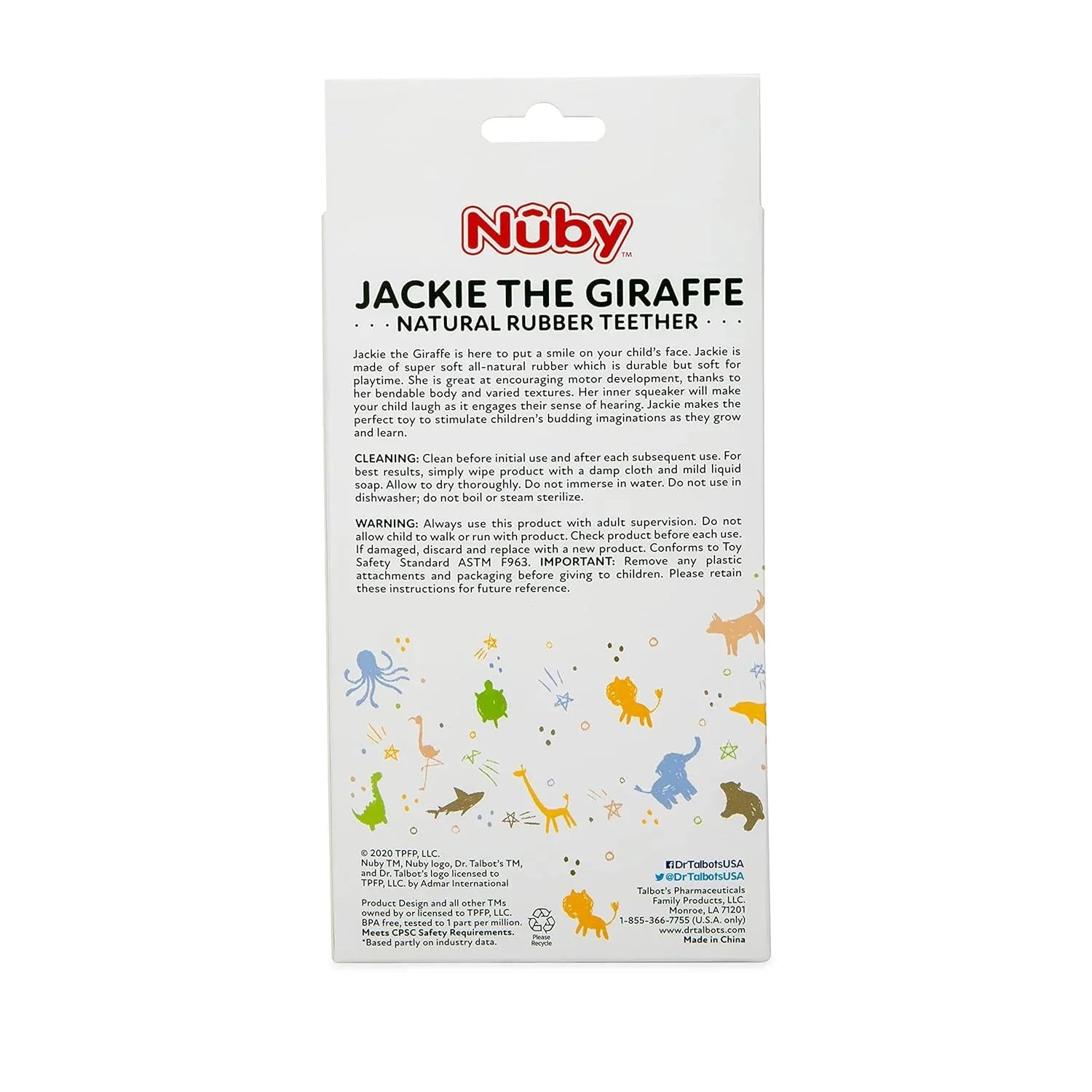 Nuby Jackie the Giraffe Natural Rubber Teether - Pupsik Singapore