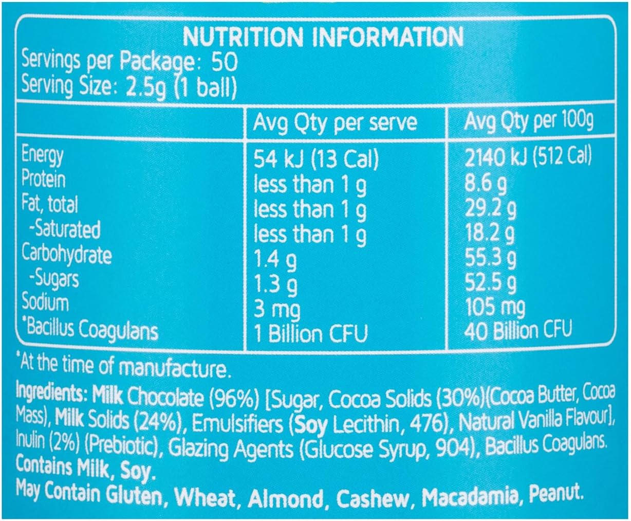Nature's Way Kids Smart Probiotic Choc Balls, 50s (Exp 10/26)