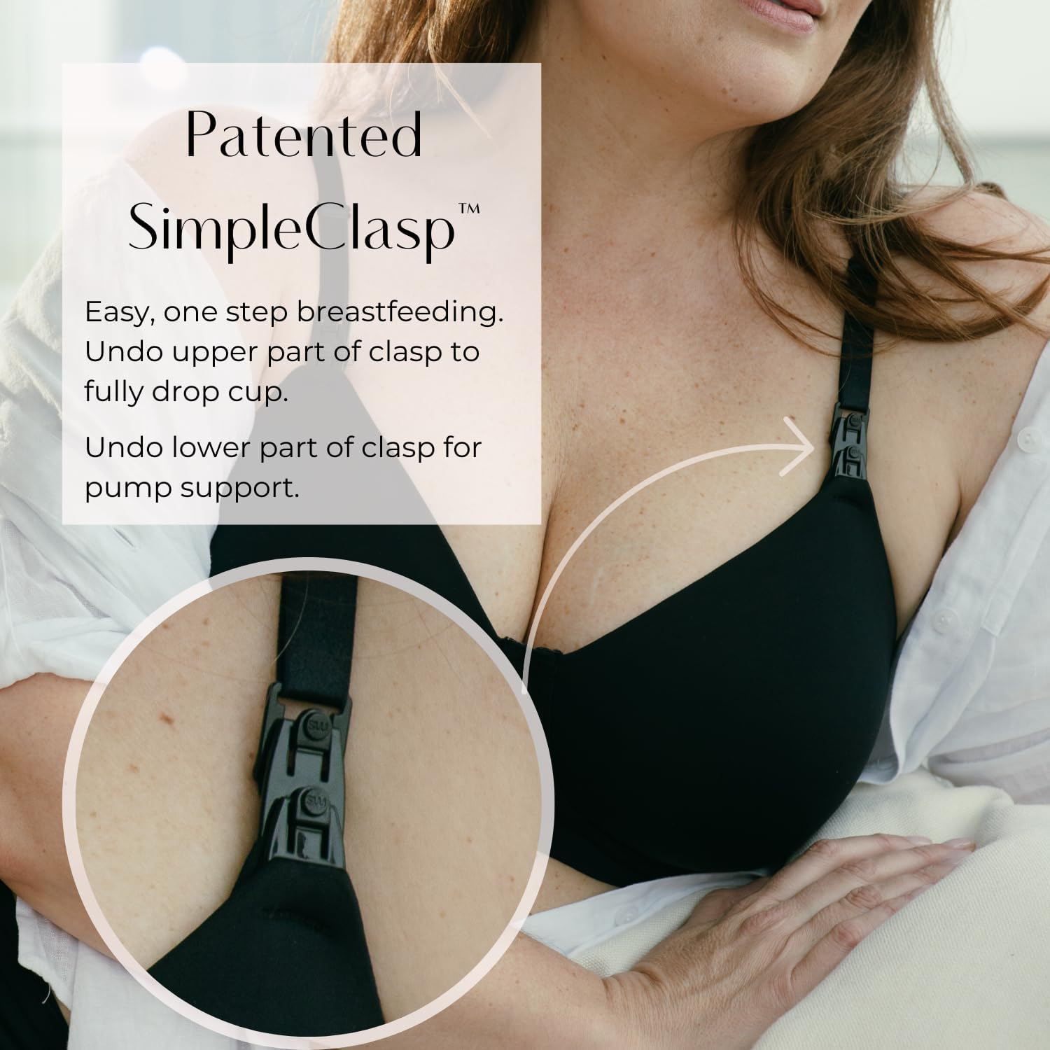 Simple Wishes SuperMom Nursing and Hands Free Pumping Bra, Black - 34D
