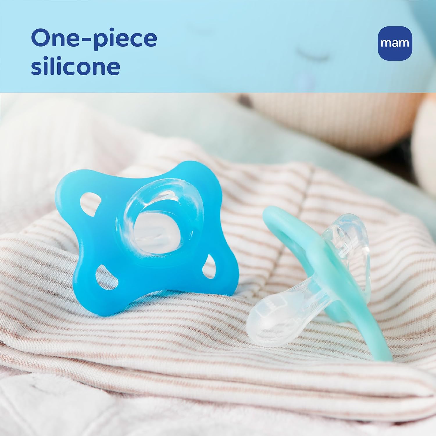MAM Comfort Pacifier with Case, 1pk, 2 Sizes | 0-3M, 3-12M