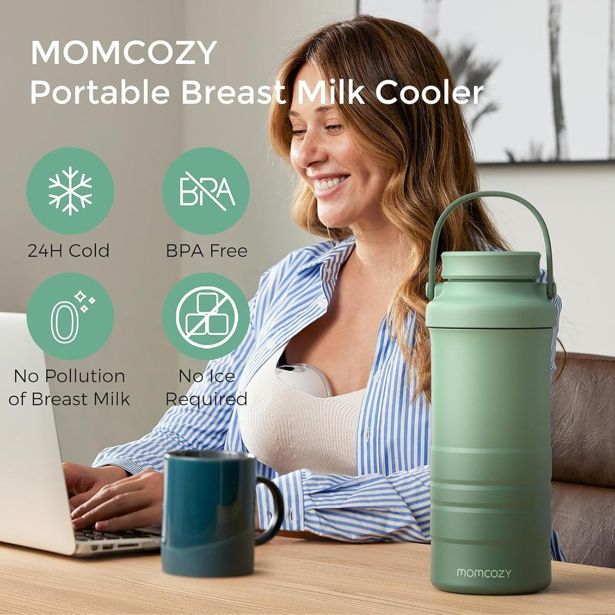 Momcozy Portable Baby Bottle Cooler for Outdoor, 22oz (4 Colors)
