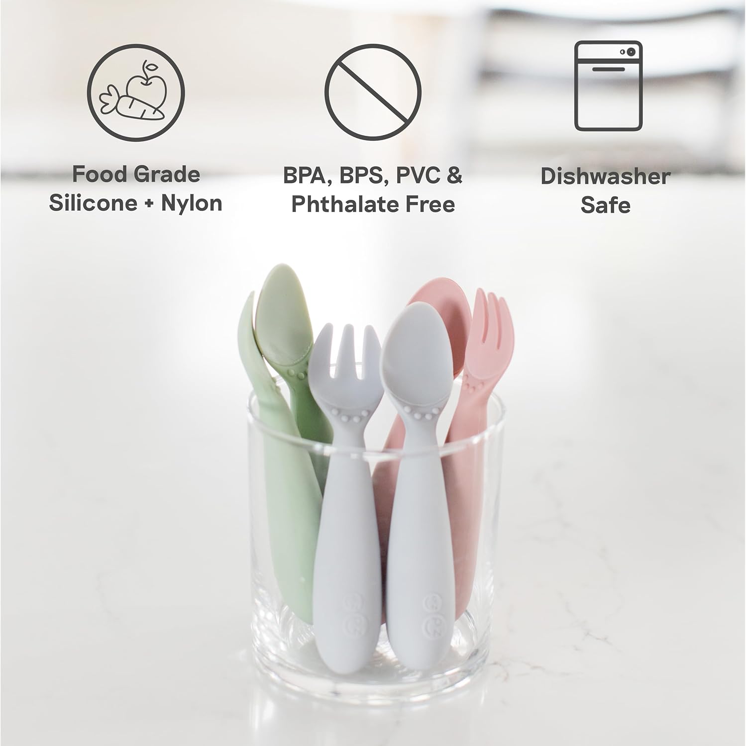 EzPz Baby-Led Tiny Spoons, 2pk (8 Colors)