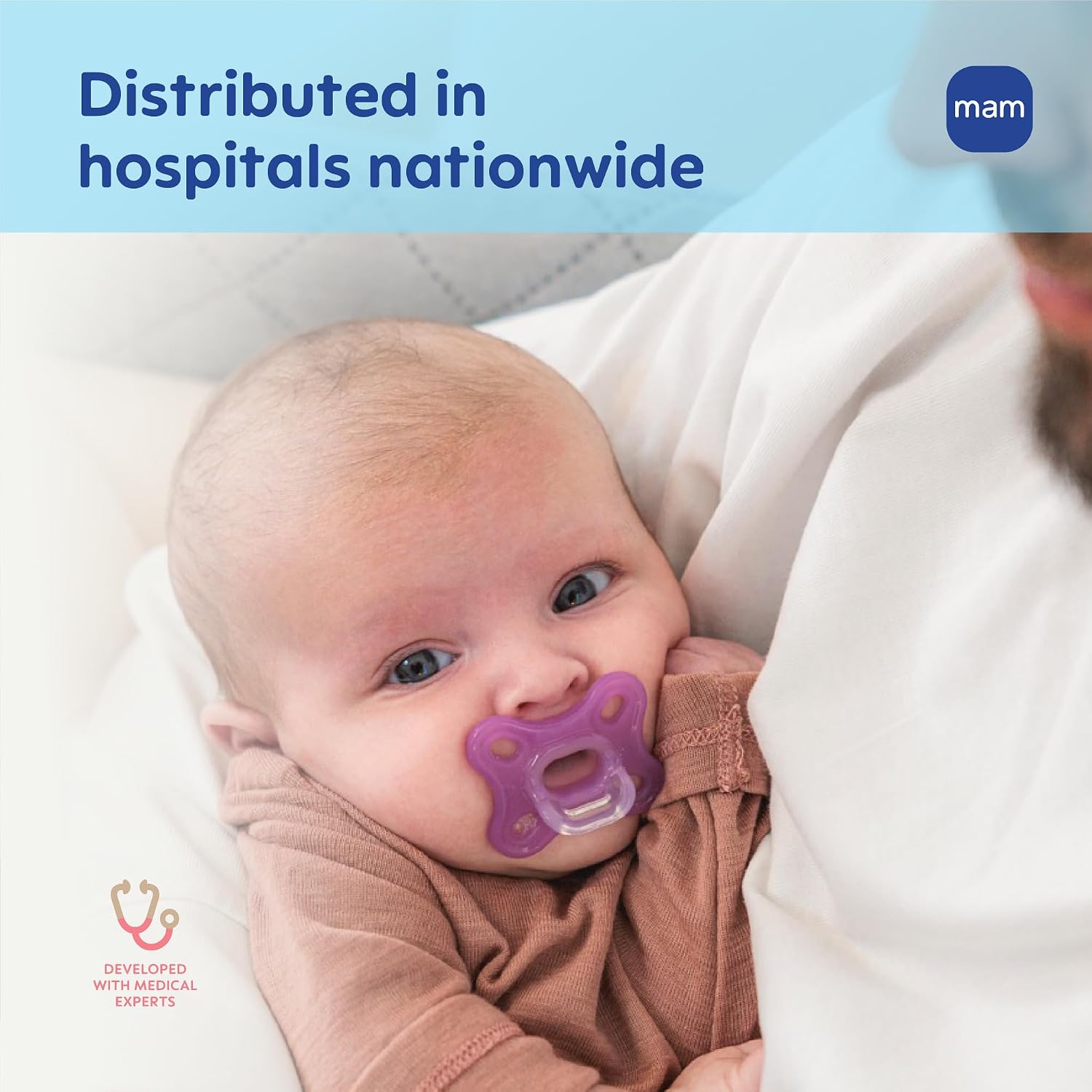 MAM Comfort Pacifier with Case, 1pk, 2 Sizes | 0-3M, 3-12M