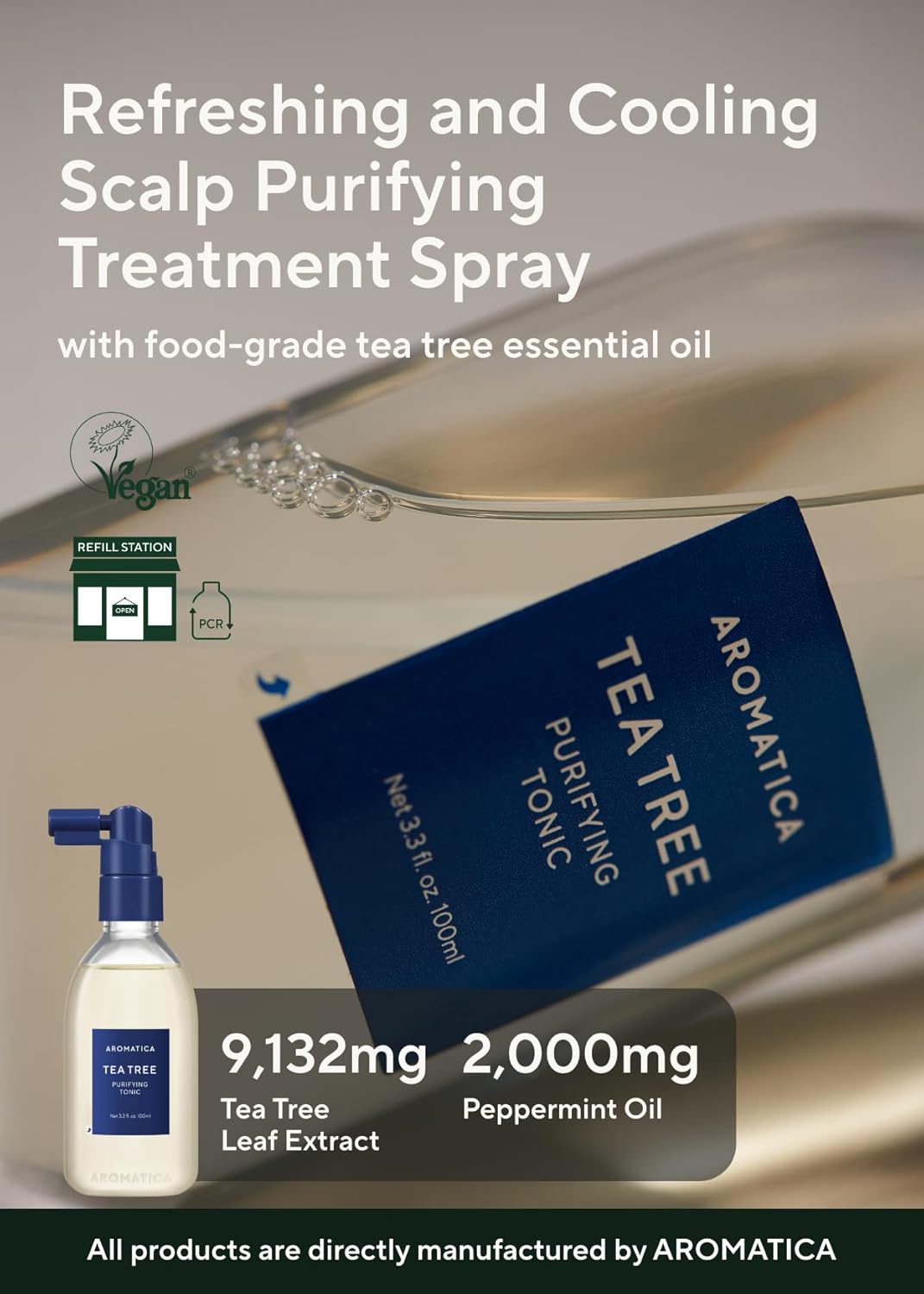 Aromatica Tea Tree Purifying Hair Tonic, 100ml (Exp 08/27)