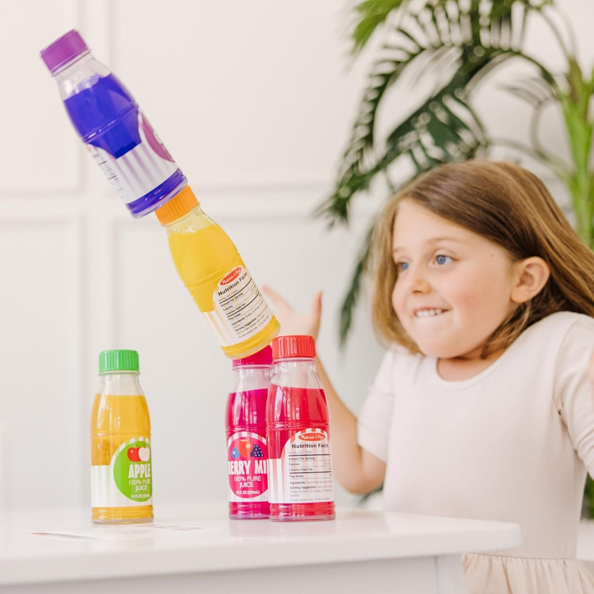 Melissa & Doug Tip & Sip Toy Juice Bottles Food Set, 6pcs