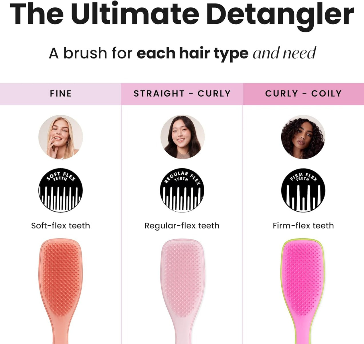 Tangle Teezer The Ultimate Detangler Regular Hairbrush, Curly & Coily (2 Designs)