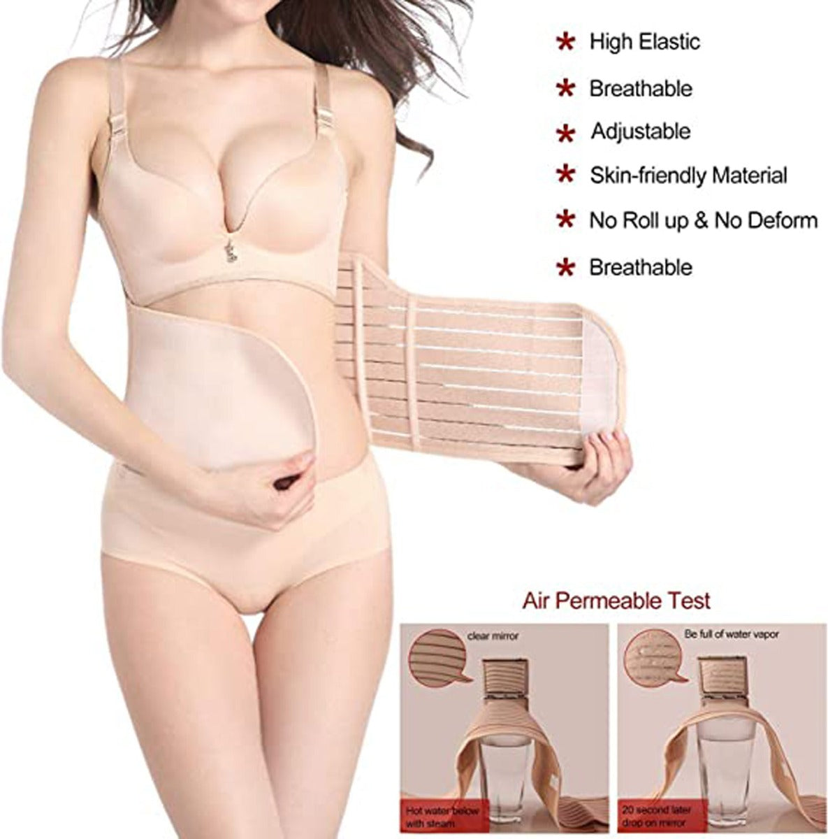 Pupsik 3-in-1 Postpartum Belly Wrap - Nude (3 Sizes)