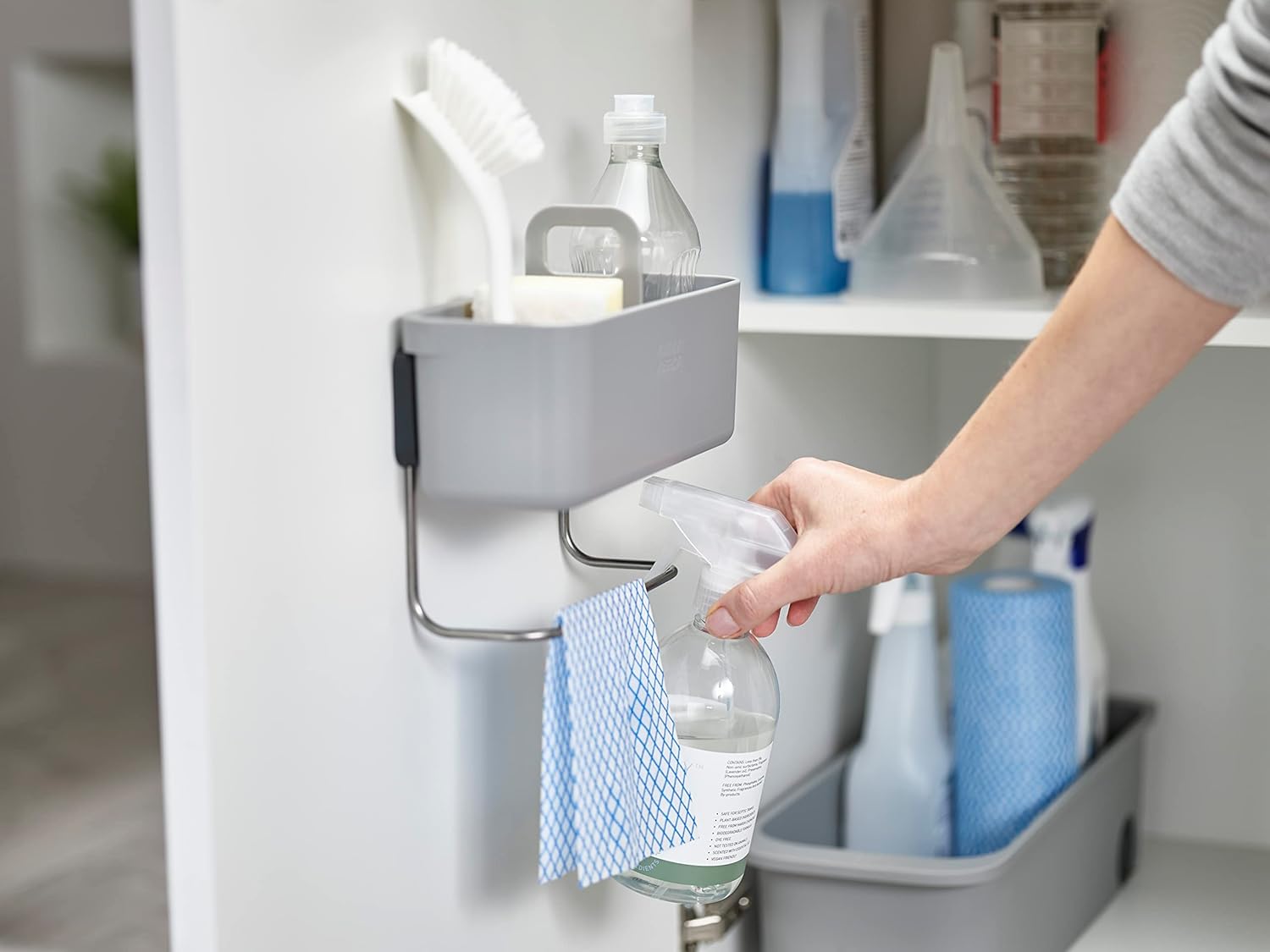 Joseph Joseph DoorStore In-Cupboard Sink Tidy - Grey