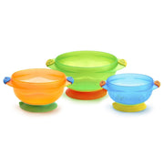 Munchkin Stay Put Suction Feeding Bowls, 3pk (Clear)