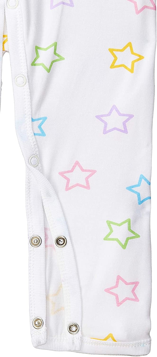 Baa Baa Sheepz Baby Middle Snap Romper - Colourful Star White