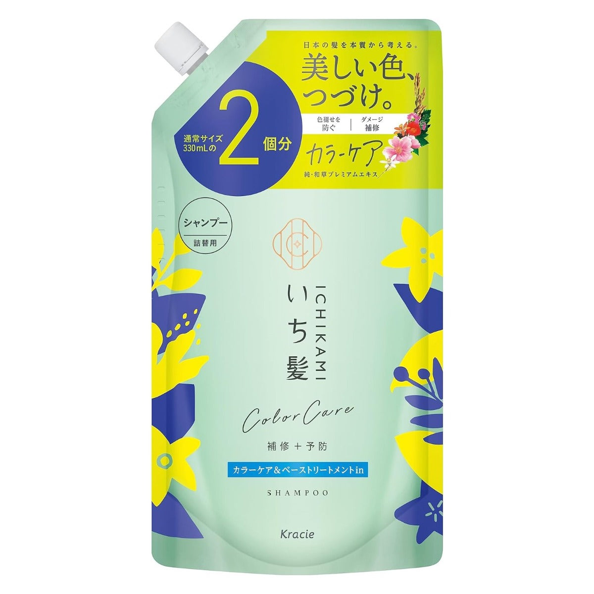 Kracie Ichikami Color Care & Base Treatment Shampoo, 660ml Refill Pack