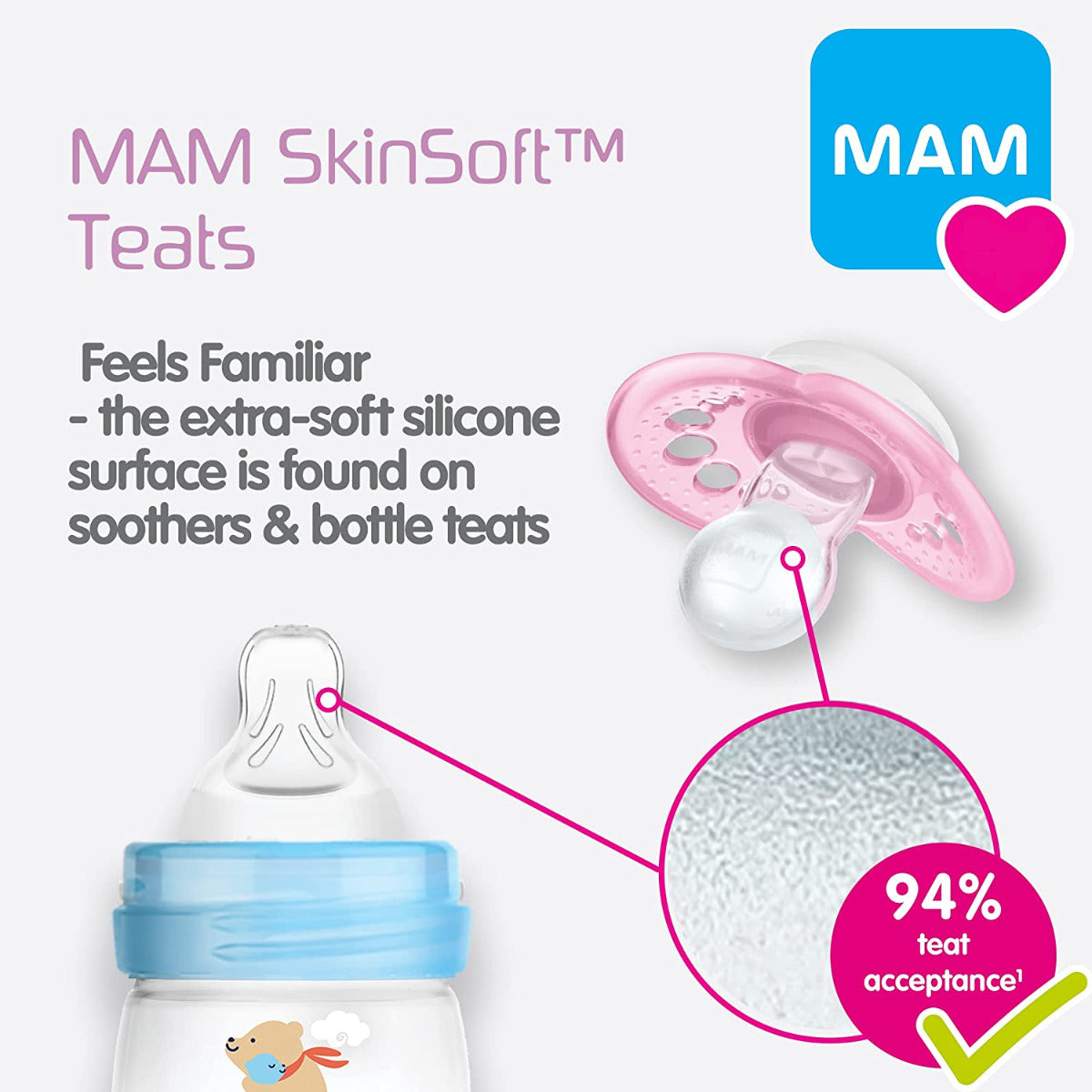 MAM Easy Start Anti-Colic Milk Bottle, 2 x 160ml (3 Colours Assorted)