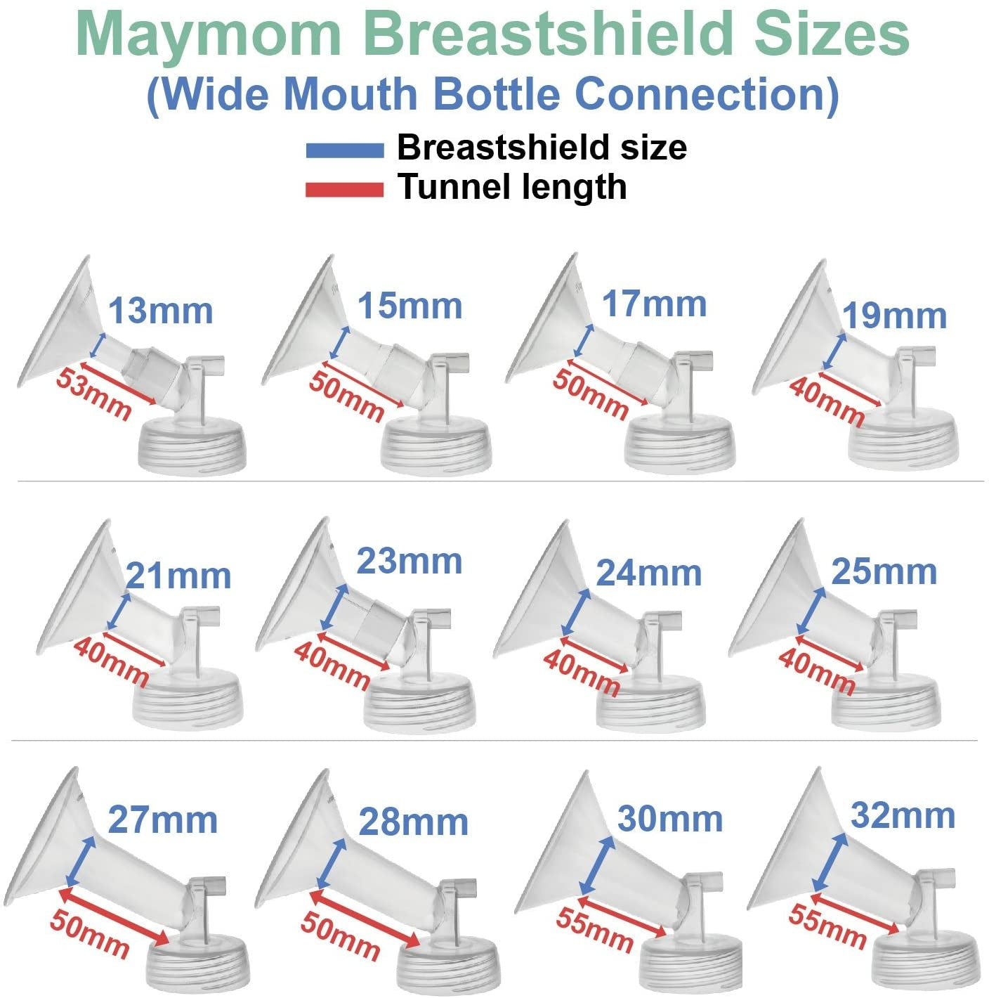Maymom Flange for Spectra with Valve (Wide-Neck), 2pc (17 Sizes)