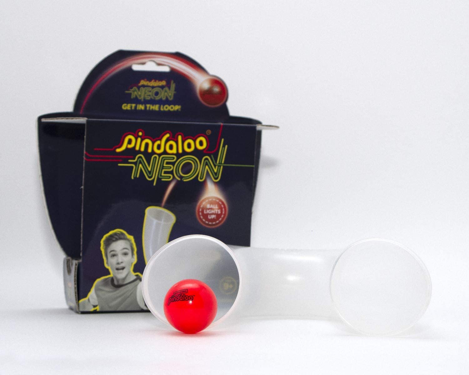 NSG Pindaloo Juggling Toss-and-Catch Game – Clear w Neon Lighted Ball