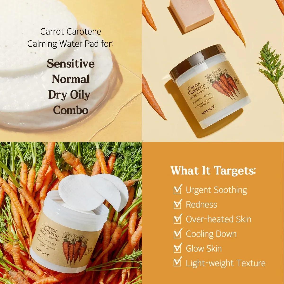 Skinfood Carrot Carotene Calming Water Pad, 60pcs (Exp 05/27