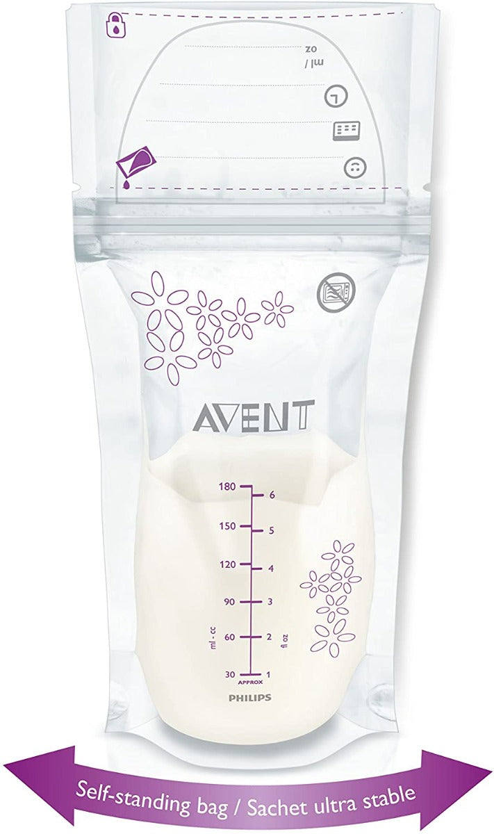 Philips Avent Breast Milk Storage Bags, 6oz (50pc)