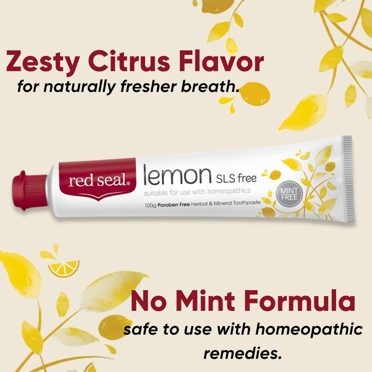 Red Seal Lemon SLS Free Natural Toothpaste, 100g (Exp 01/28)
