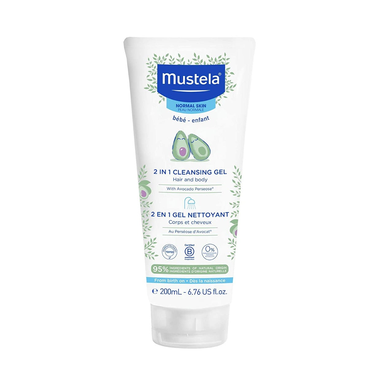 Mustela 2 in 1 Cleansing Gel for Hair & Body, 200ml (bef. 2 in 1 Hair & Body Wash) - exp 09/26