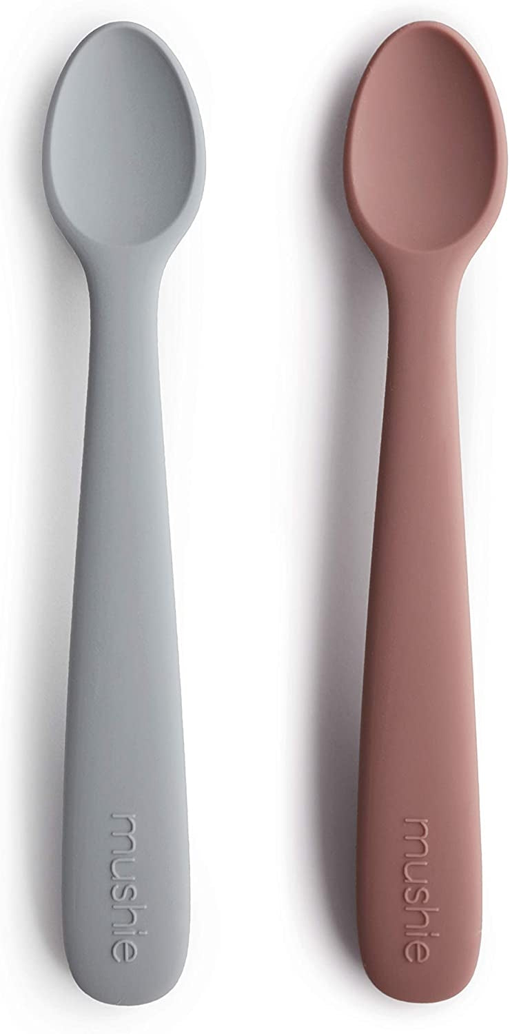 Mushie Silicone Feeding Baby Spoons (2pk) (9 Colours) - Pupsik Singapore