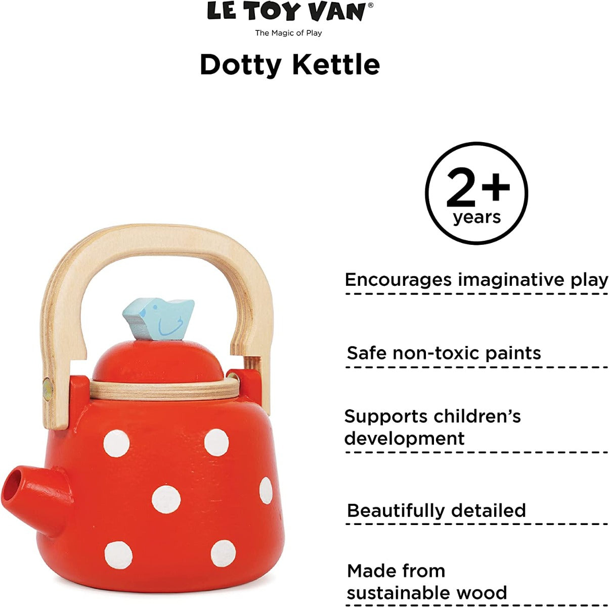 Le Toy Van Wooden Dotty Kettle