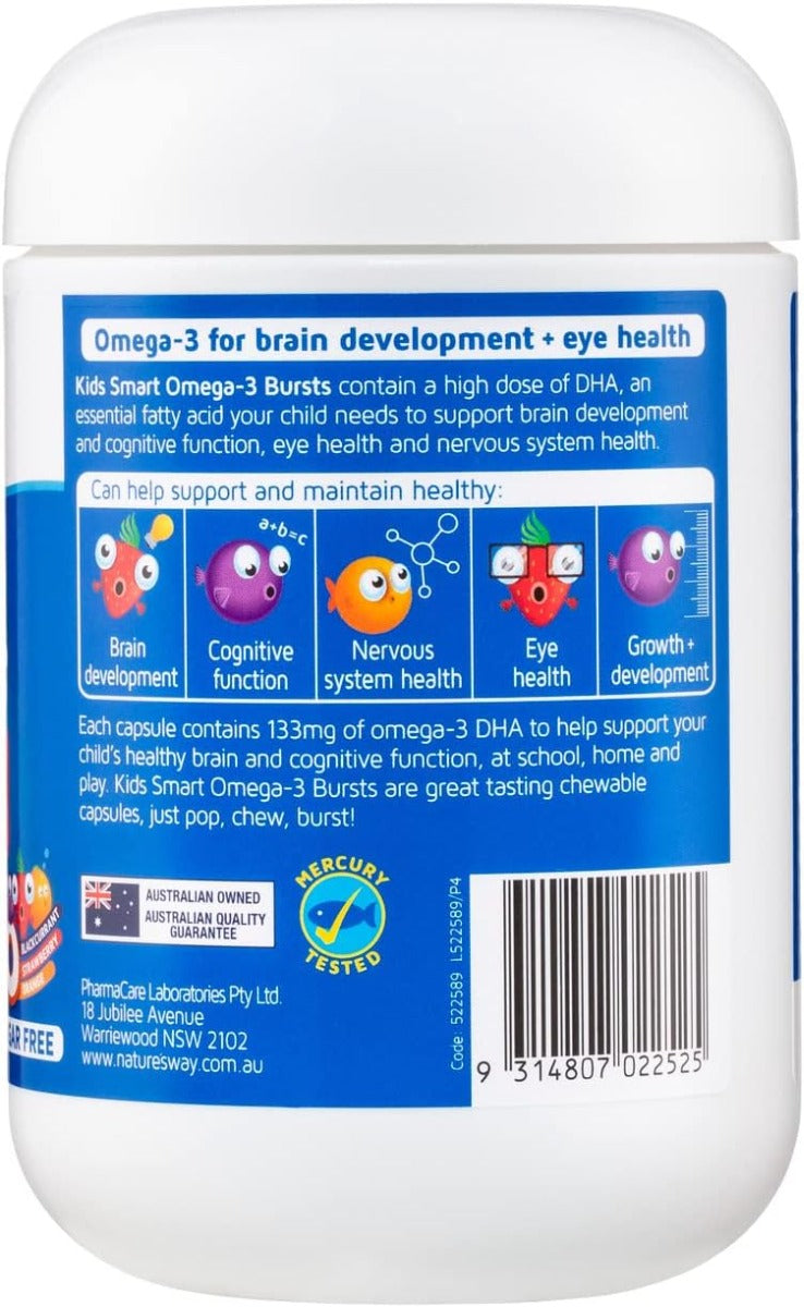 Nature's Way Kids Smart Bursts Omega-3 Fish Oil Trio, 180s (Exp 02/27)