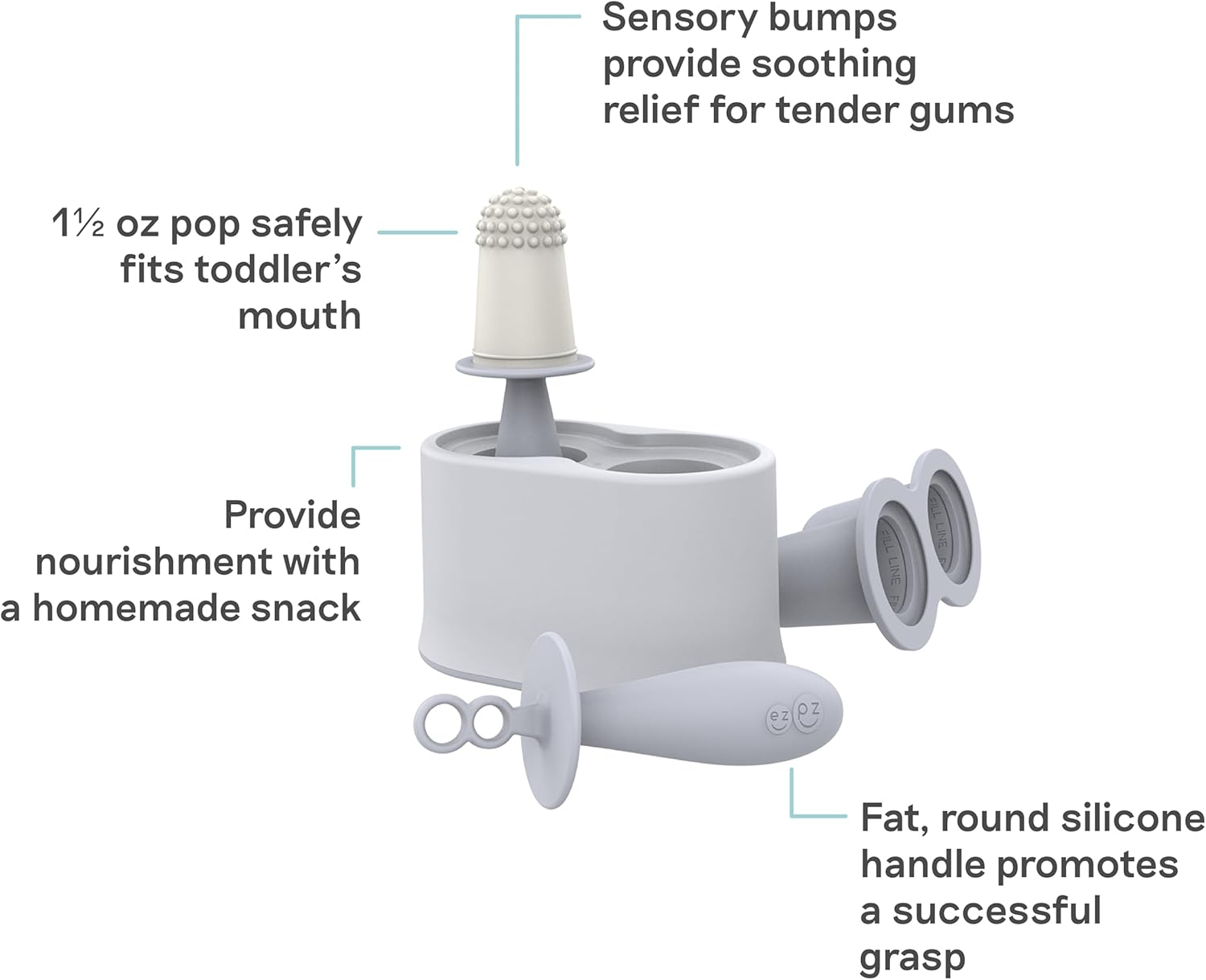 EzPz Happy Pops Silicone Popsicle Mold (5 Colors)