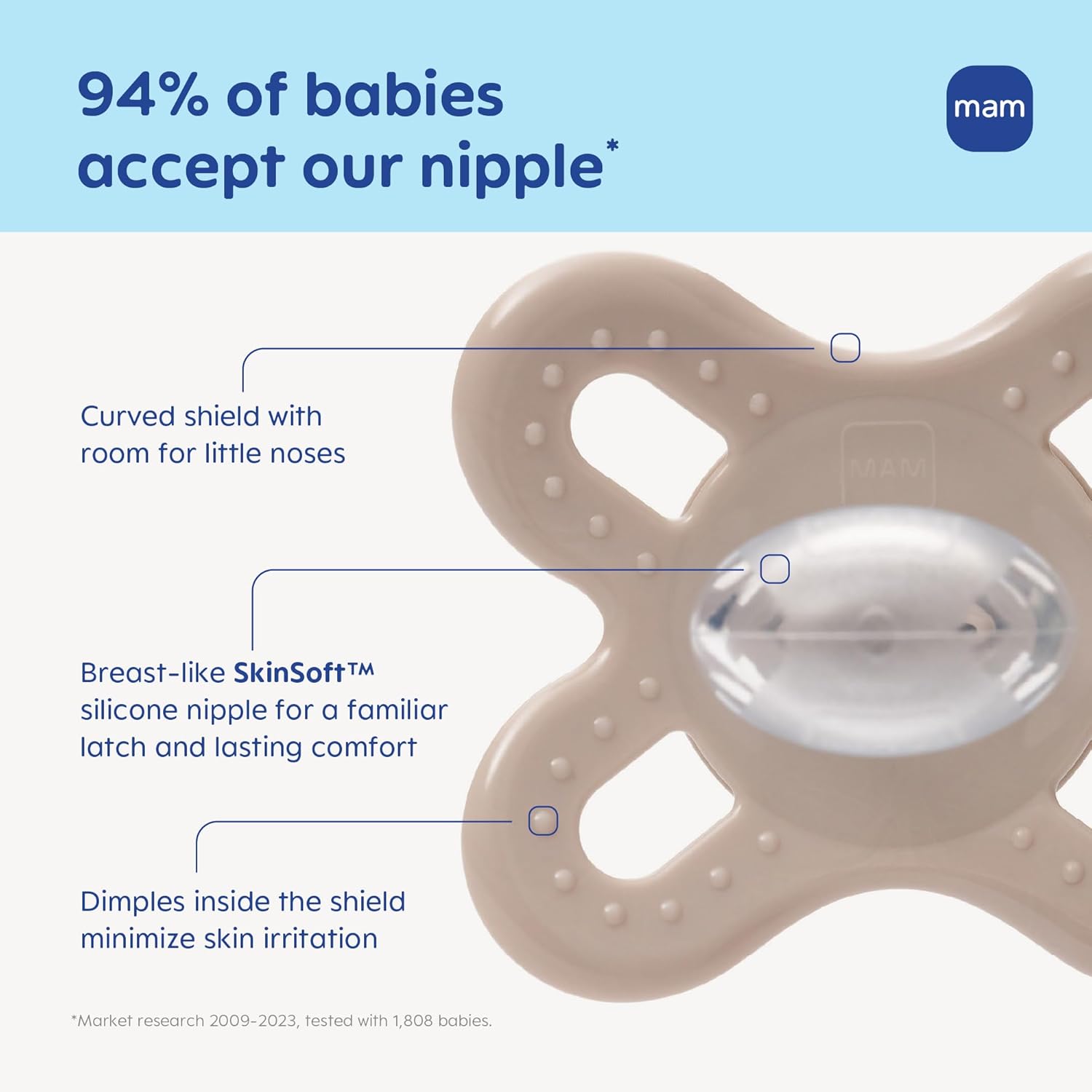 MAM Original Start Pacifier with Case, 2pk (0-2M) - 3 Assorted Designs