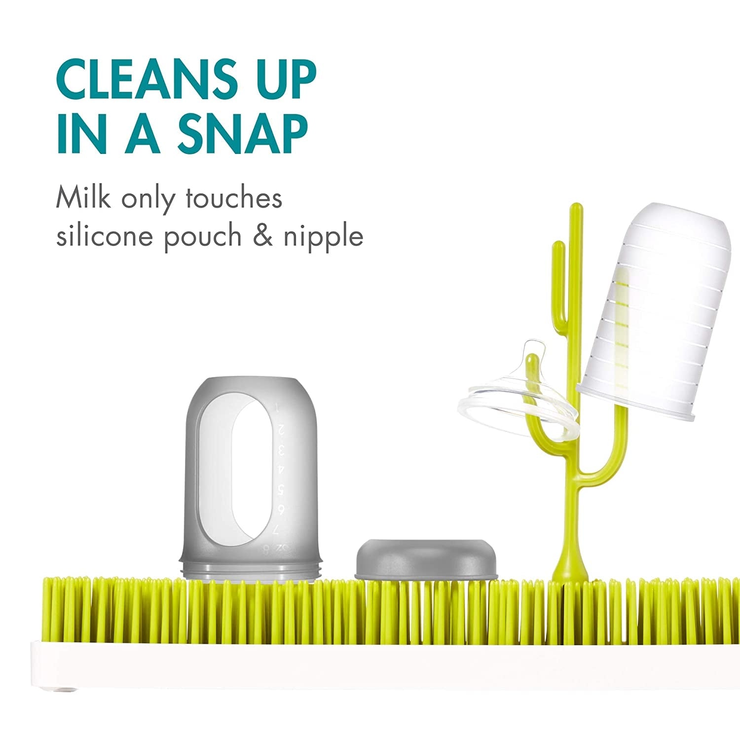Boon Nursh Silicone Pouch Bottle, 8oz - Gray