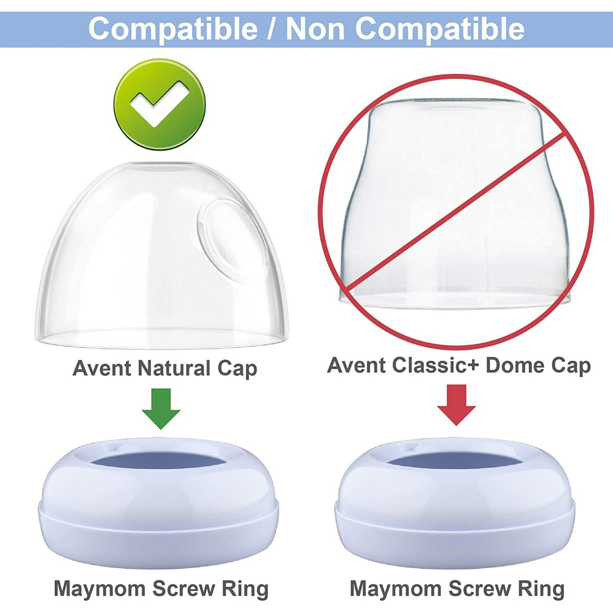 Maymom Screw Collar Rings for Avent Bottles - Blue