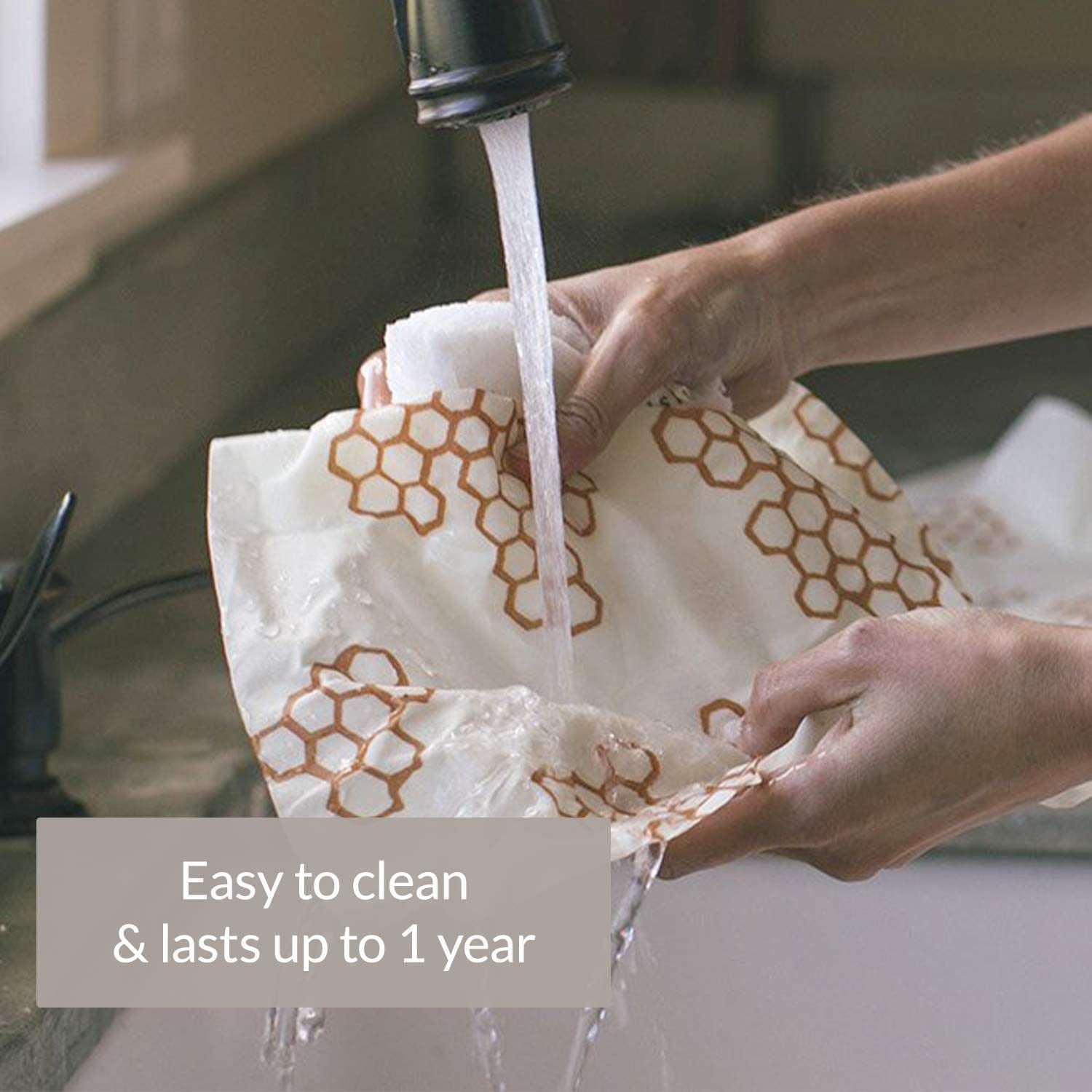 Bee's Wrap Reusable Food Wrap, Sandwich with Tie (1pc) - Honeycomb
