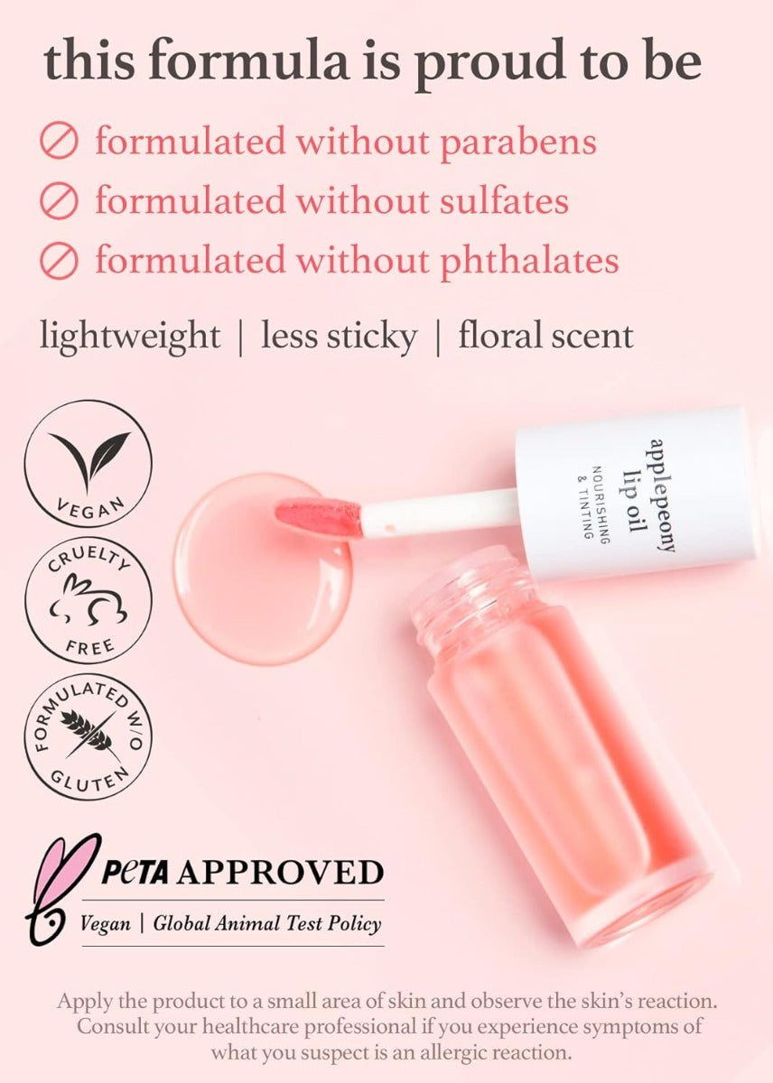 nooni Apple Lip Oil, 0.12 fl oz (10 Types) - Pupsik Singapore