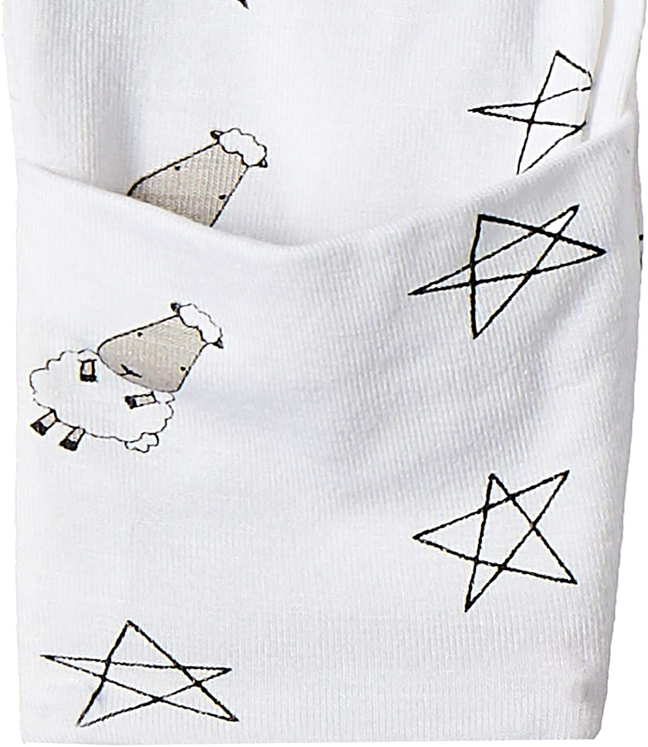 Baa Baa Sheepz Baby Middle Snap Romper - Small Star & Sheep White (4 Sizes)