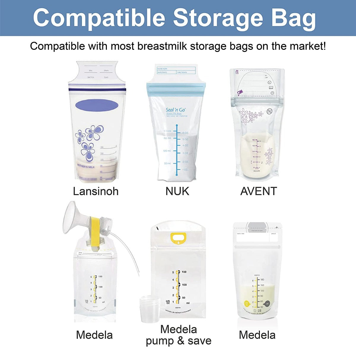 Maymom Breastmilk Storage Bag Adapters for Wide Neck Flange - 2nd Gen (2pc)