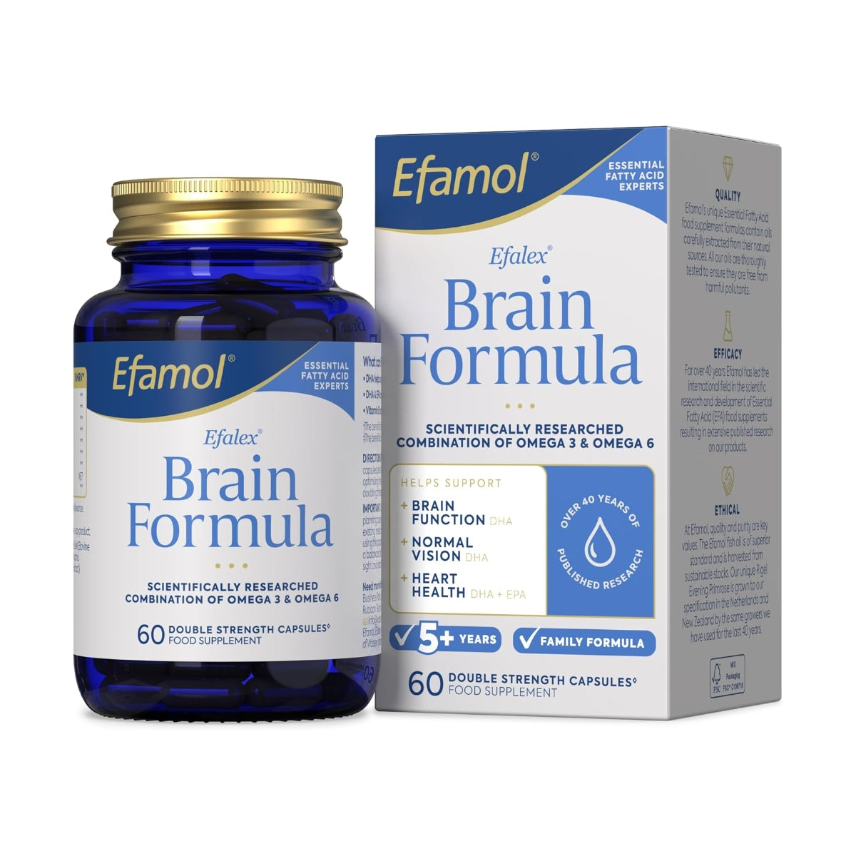 Efamol Efalex Brain Formula Omega 3 Fish Oil & Omega 6 Evening Primrose Oil (2 Sizes)