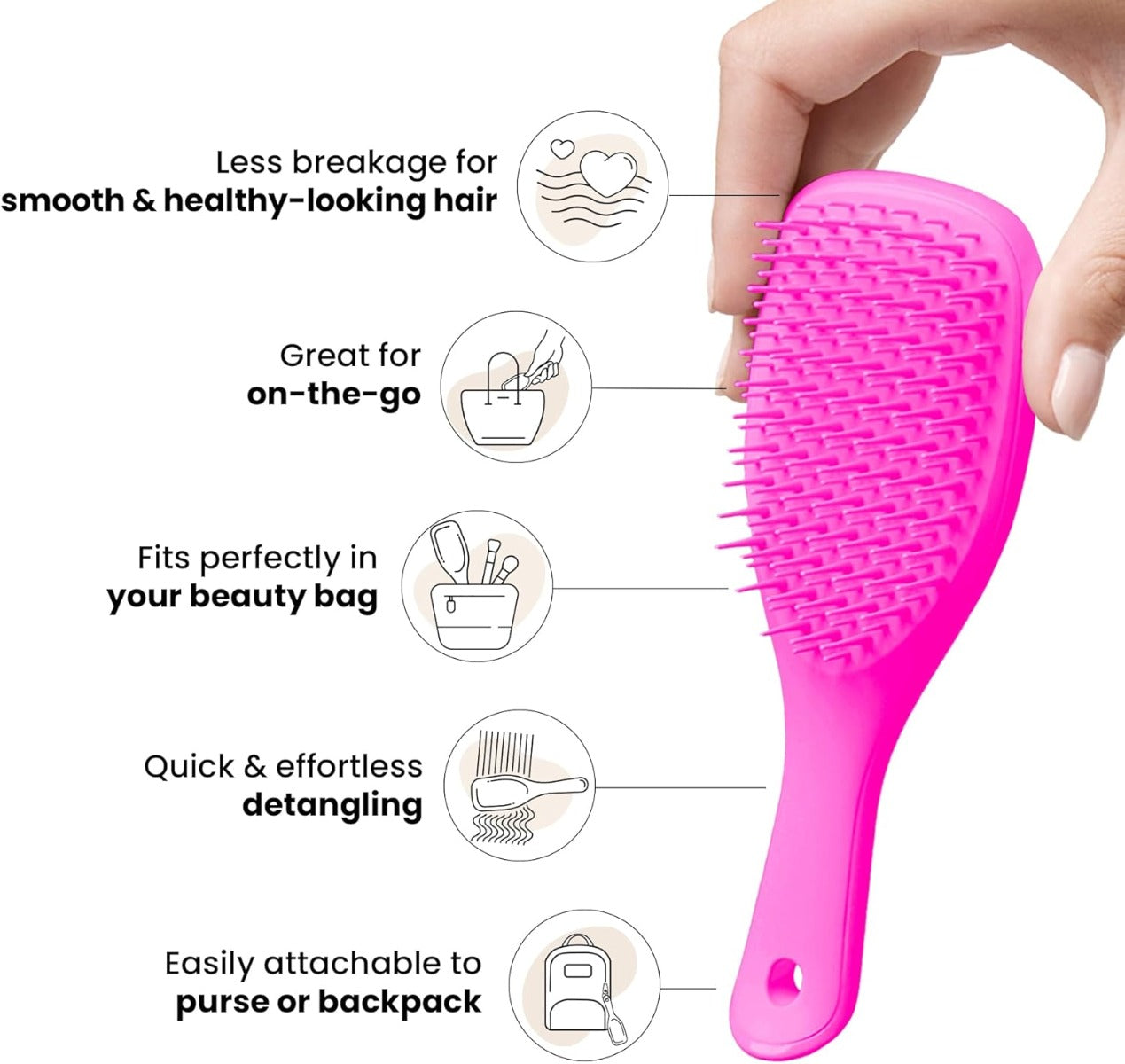 Tangle Teezer The Ultimate Detangler Mini Hairbrush, Straight & Curly (10 Colors)