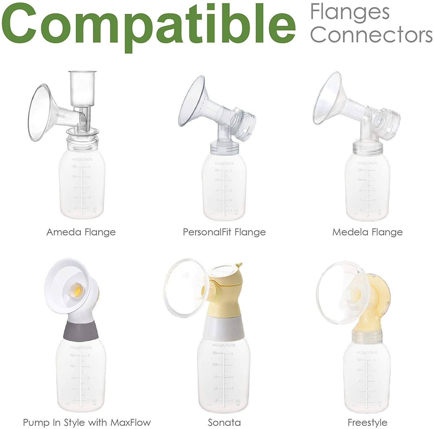 Maymom Milk Storage Bottles for Medela Flex, 150ml (8pc)
