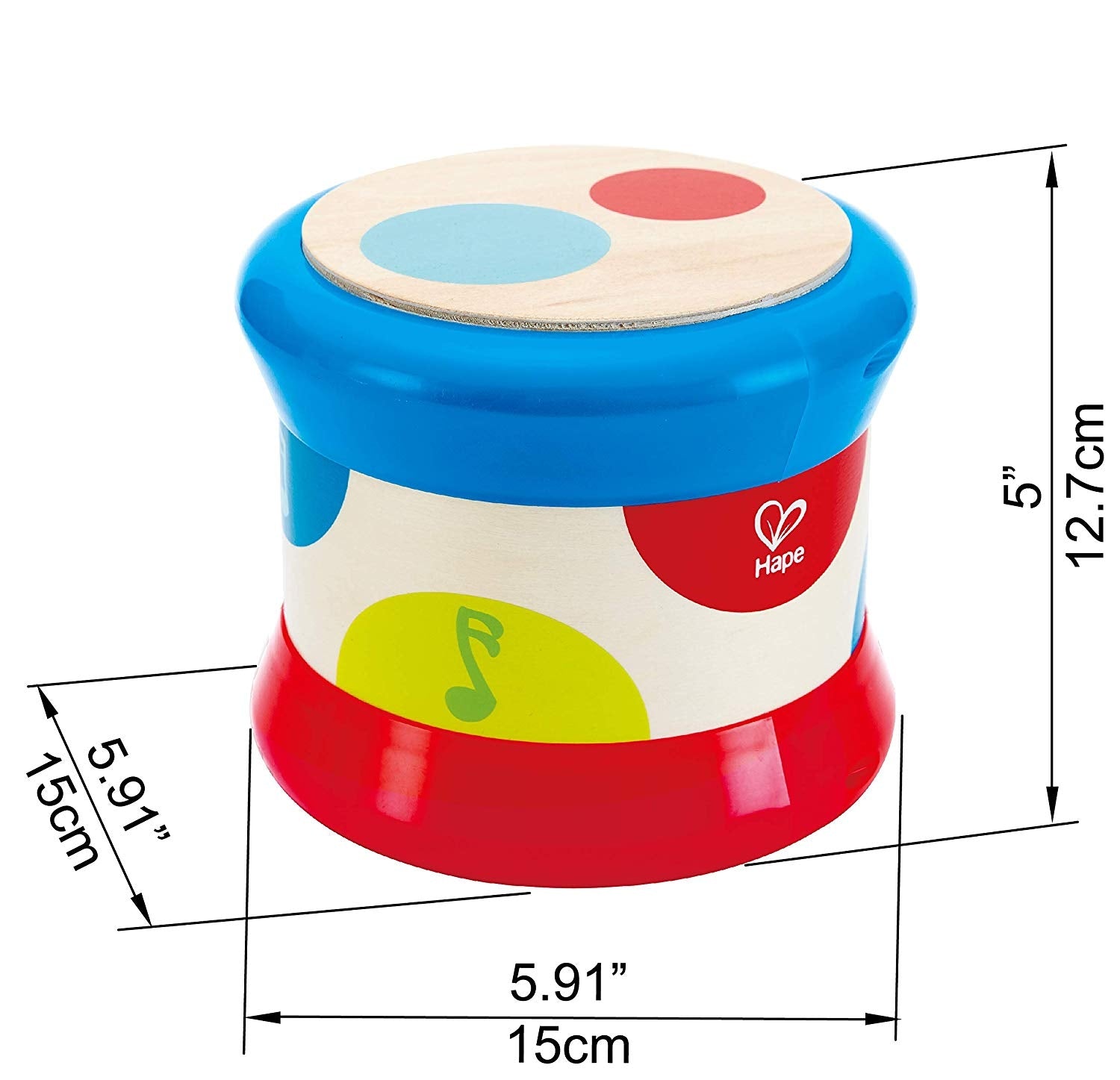 Hape Wooden Lights & Sound Baby Drum