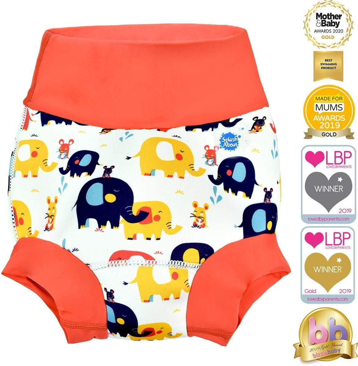 Splash About Happy Nappy Reusable Swim Diaper - Little Elephants (2 Sizes)