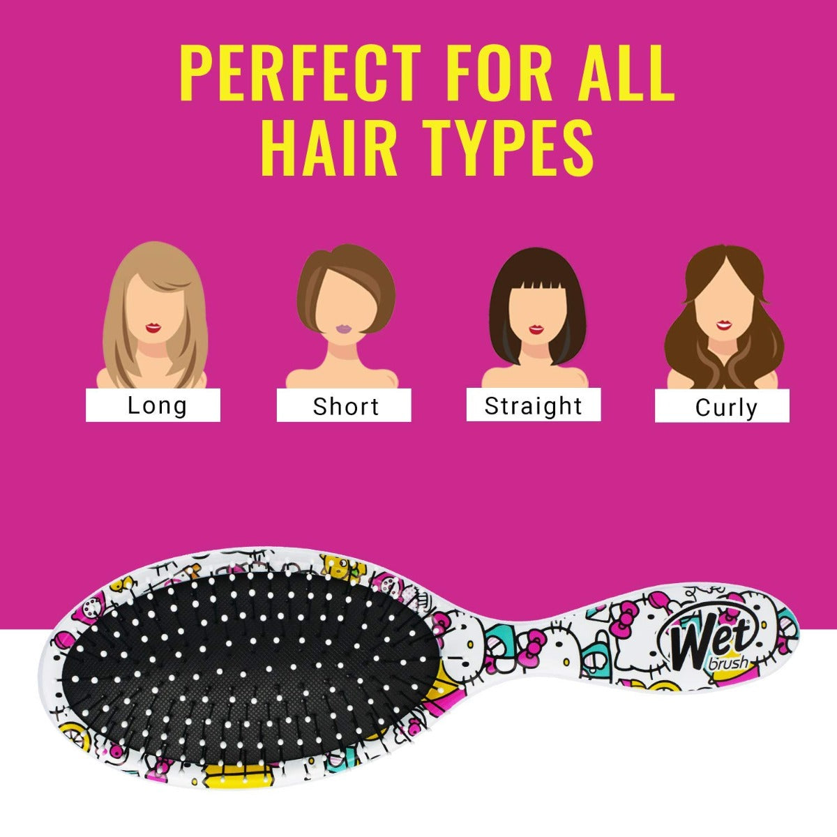 Wet Brush Detangler Brush Hello Kitty (2 Designs) - Pupsik Singapore