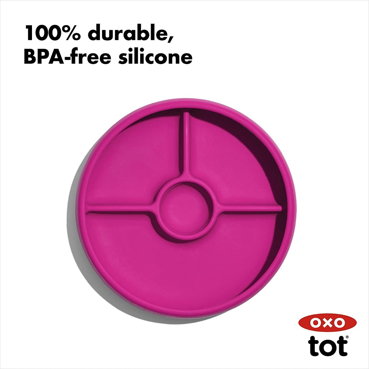 OXO Tot Divided Silicone Plate (3 Colors) - Pupsik Singapore