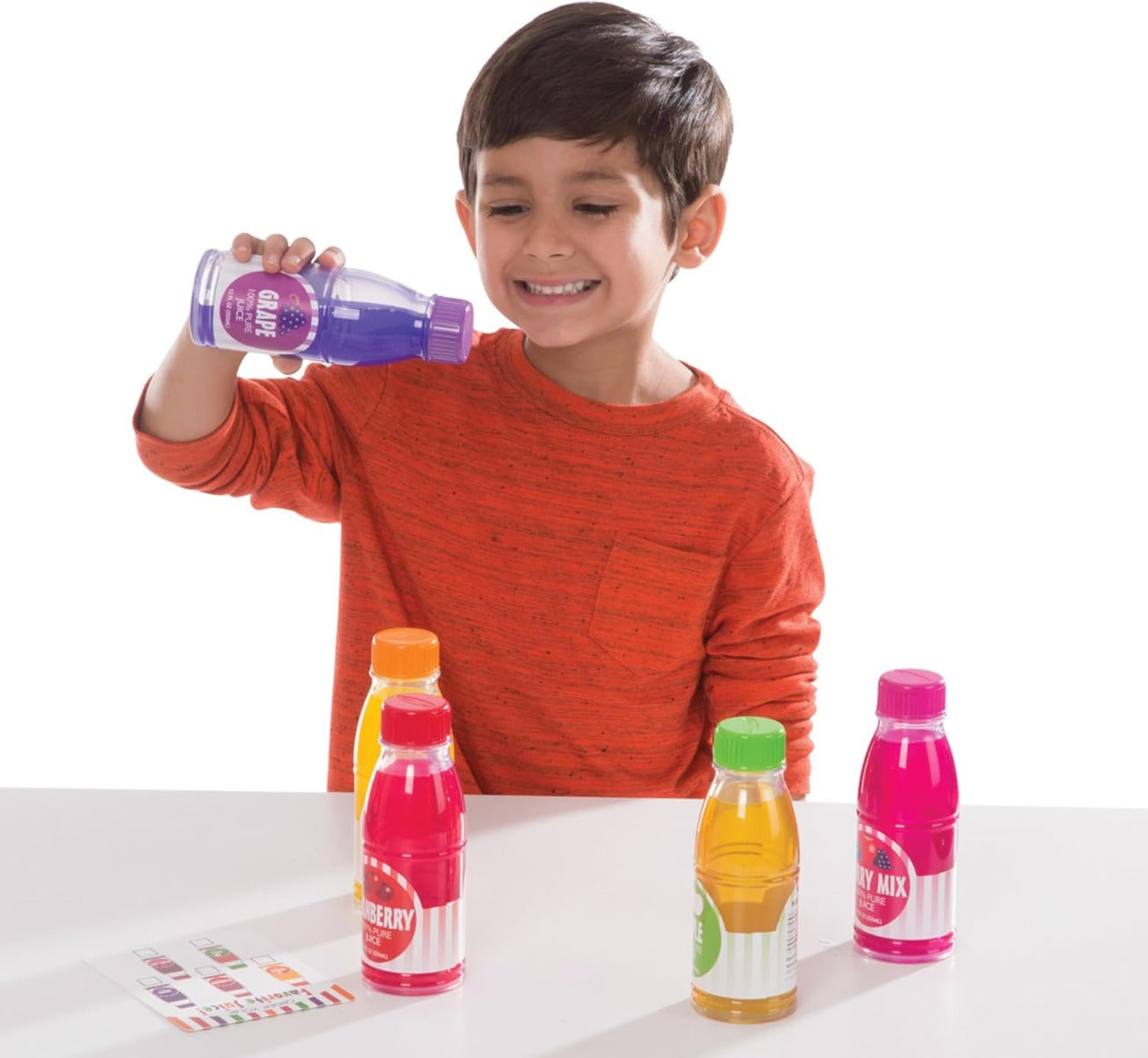 Melissa & Doug Tip & Sip Toy Juice Bottles Food Set, 6pcs