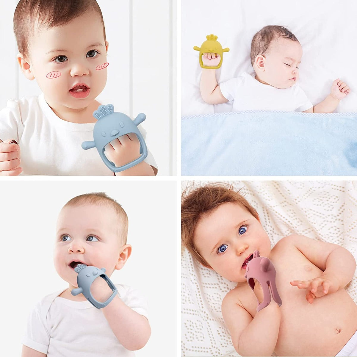 Biomom Silicone Baby Teething Mitten, Chick (6 Colours)
