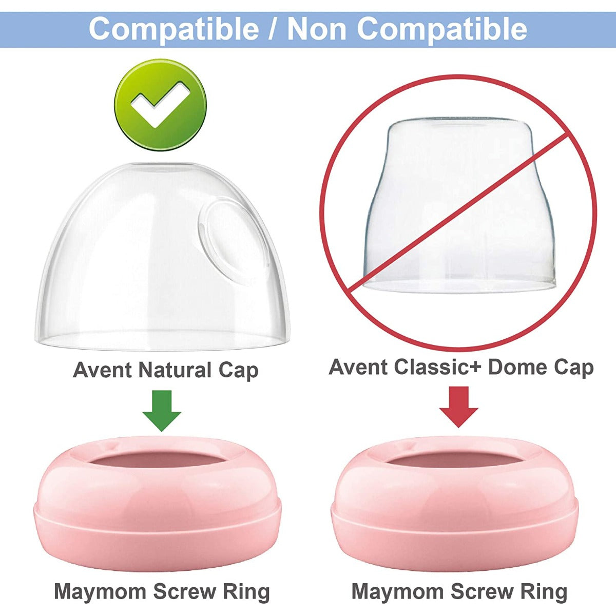 Maymom Screw Collar Rings for Avent Bottles - Pink