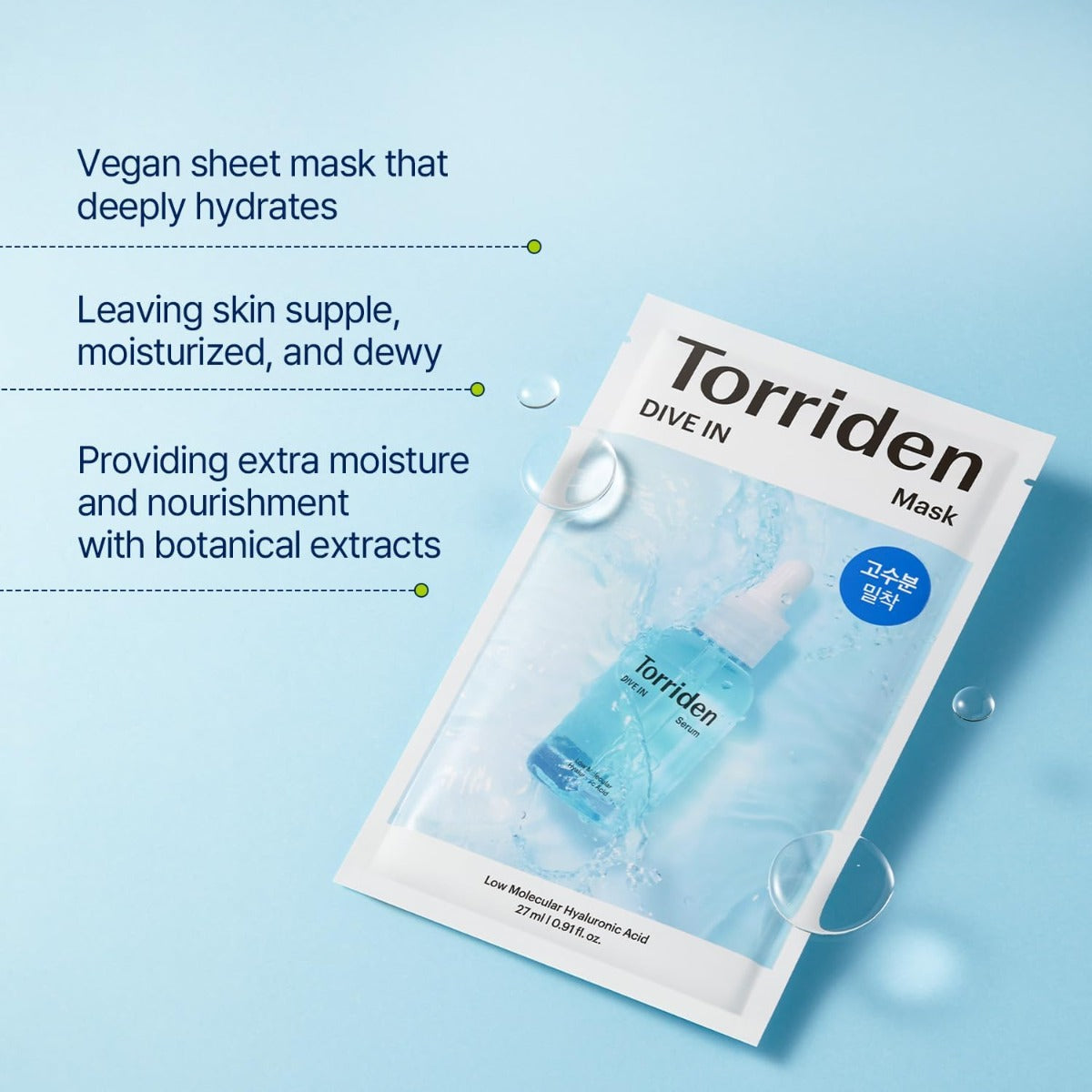 Torriden Dive In Low Molecular Hyaluronic Acid Mask, Pack of 10 (Exp 05/27)