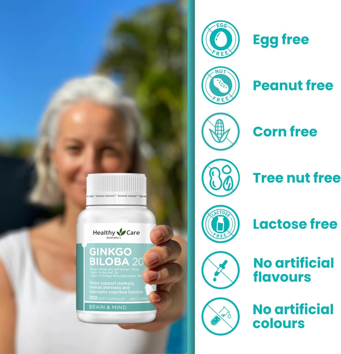 Healthy Care Ginkgo Biloba 2000mg, 100 caps (Exp 07/27)