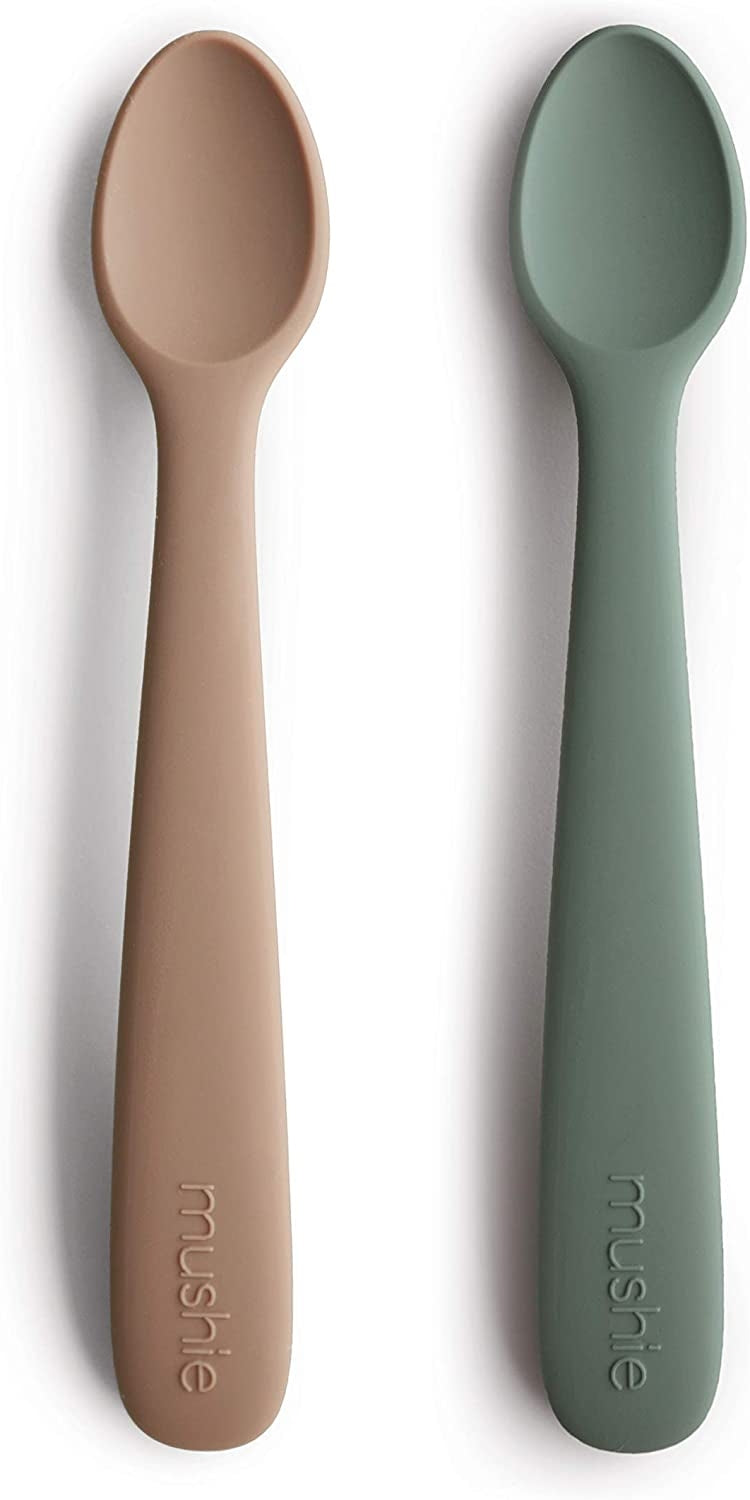 Mushie Silicone Feeding Baby Spoons (2pk) (9 Colours) - Pupsik Singapore