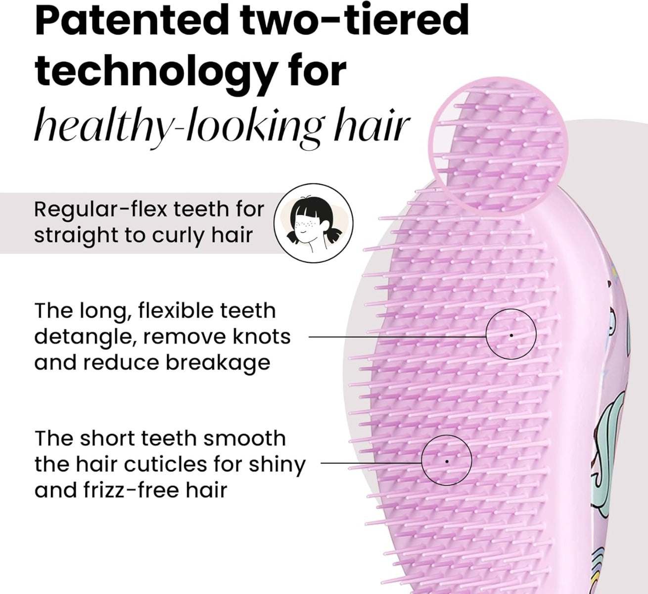 Tangle Teezer Original Detangling Mini Hairbrush, Straight & Curly (5 Designs)