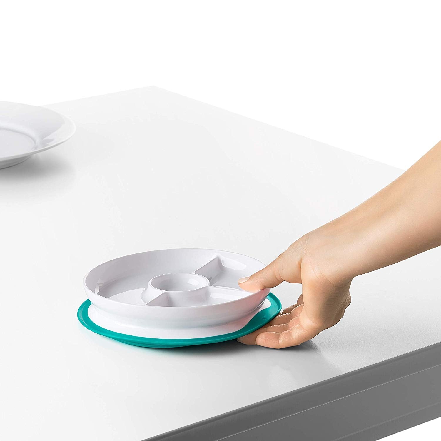 OXO Tot Stick & Stay Suction Divided Baby Plate (5 Colours) - Pupsik Singapore
